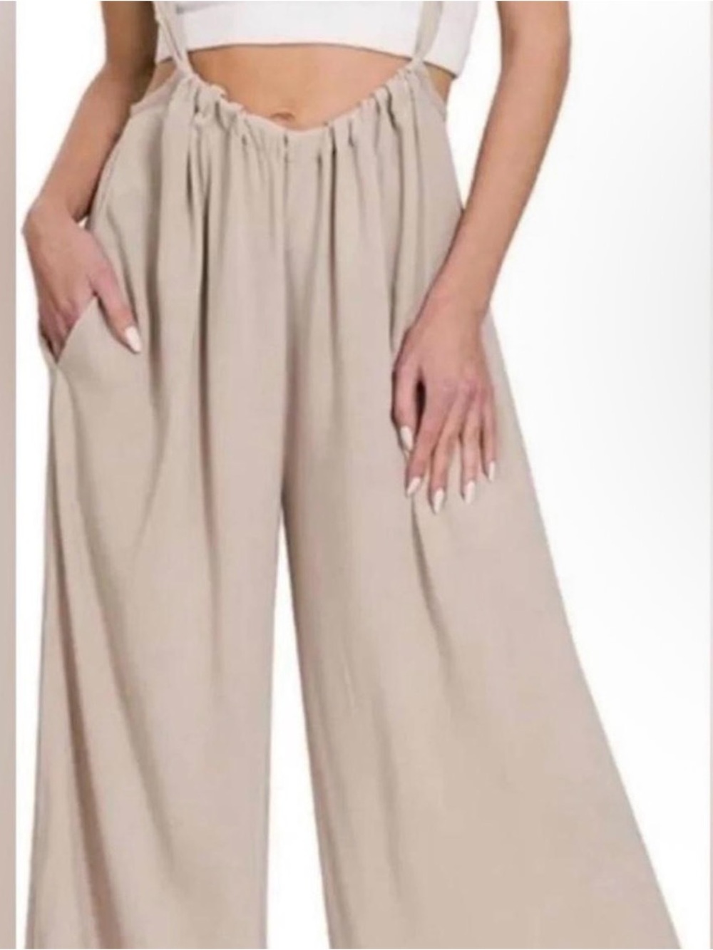 Zenana Stone Wide-Leg Suspender Jumpsuit - Picture 6 of 6